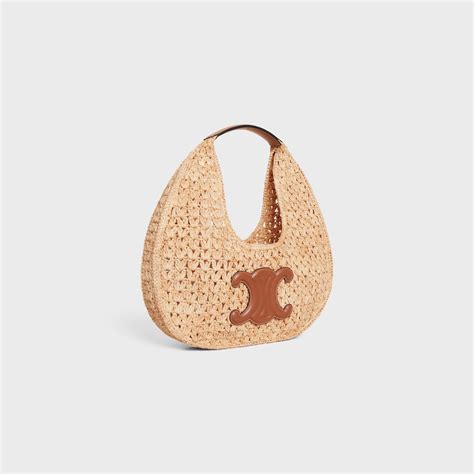 celine classic panier hobo bag in raffia and calfskin|CELINE Classic Panier Hobo Bag in Raffia .